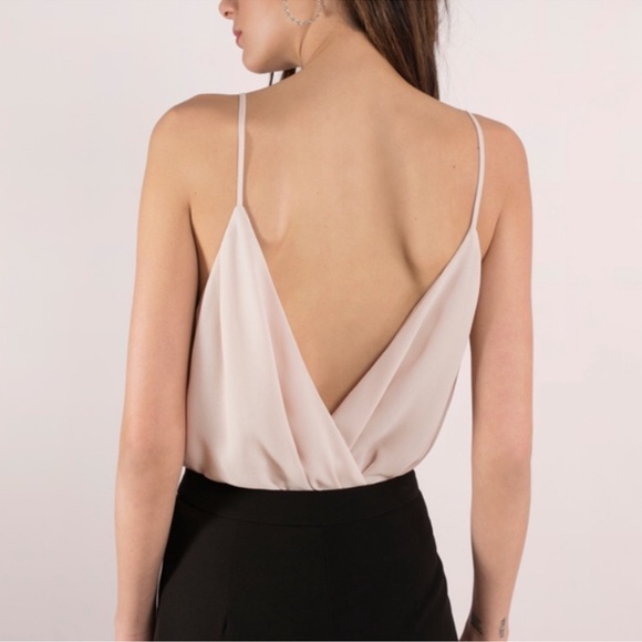 Tobi buena ivory deep v wrap bodysuit size small - Picture 2 of 6